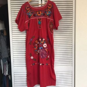 Authentic Mexican dress embroidered